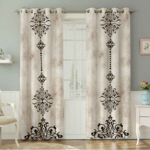 Printed Velvet Eyelet Curtain – Floral Helma