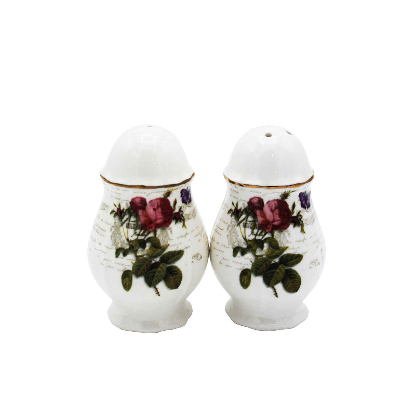 Set of Ceramic Salt & Pepper Shakers Camelia