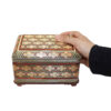 Handcrafted Wooden Jewelry Box with Persian Khatam Design