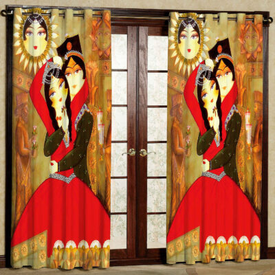 Printed Velvet Persian Eyelet Curtain – Majnoon