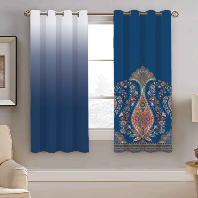 Printed Velvet Persian Eyelet Curtain – Floral Almas