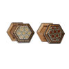 Handcrafted Wooden Jewelry Box with Persian Khatam Floral Design (x2)