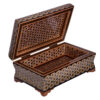 Handcrafted Persian Wooden Jewelry Box with Khatam Violet Design