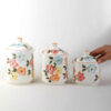 Ceramic Storage Jar - Stylish Storage for Coffee, Tea, & More, Flower Design ‌(3x)