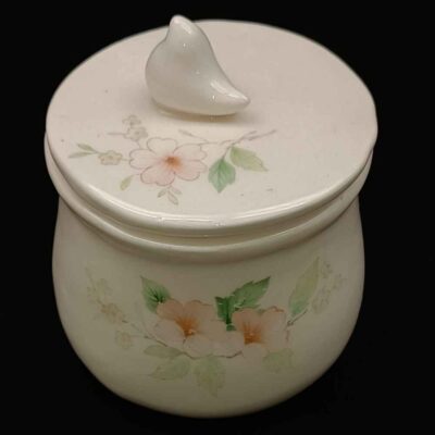 Ceramic Kitchen Storage Canister for Spices & Dry Foods with Birds & Flower Design