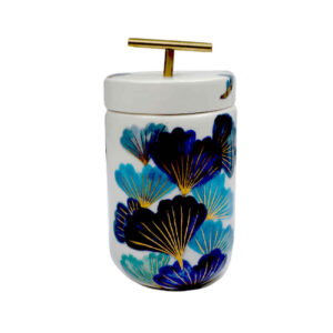 Ceramic Canister – Ideal for Kitchen Storage & Organization, Blue Flower