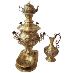Persian Brass Samovar Decorative Charcoal Tea Maker 7-Liter
