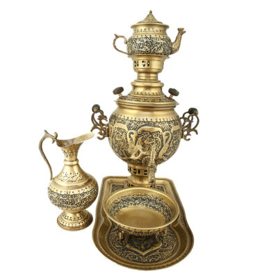 Persian Brass Samovar Decorative Charcoal Tea Maker Handcrafted