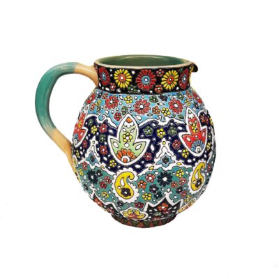 Decorative Pitcher Handcrafted With Persian Minakari Enamel Nahal