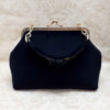Embroidered Velvet Clutch Handbag with Floral Pattern - Ella