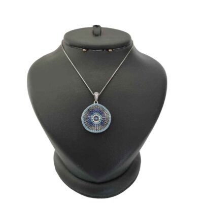 Silver Evil Eye Nahal Pendant Necklace – Traditional Protective Symbol