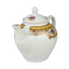 Porcelain Serving Teapot in White with Flower Design Barana