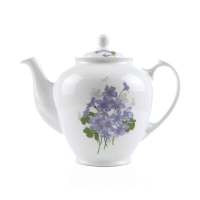 Porcelain Serving Teapot in White with Flower Design Yas