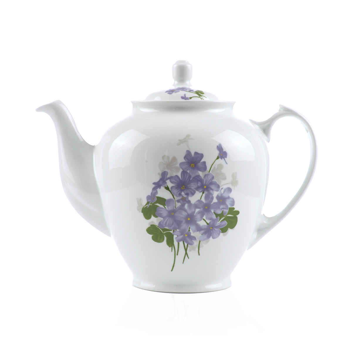 Porcelain Serving Teapot in White with Flower Design Yas
