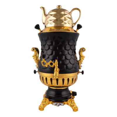 Gas Samovar Tea Maker with Teapot Modern Geometric Design Model Karen 8-Liter