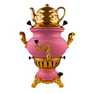 Gas Samovar Tea Maker with Teapot Modern Geometric Design Model Adasi 6-Liter