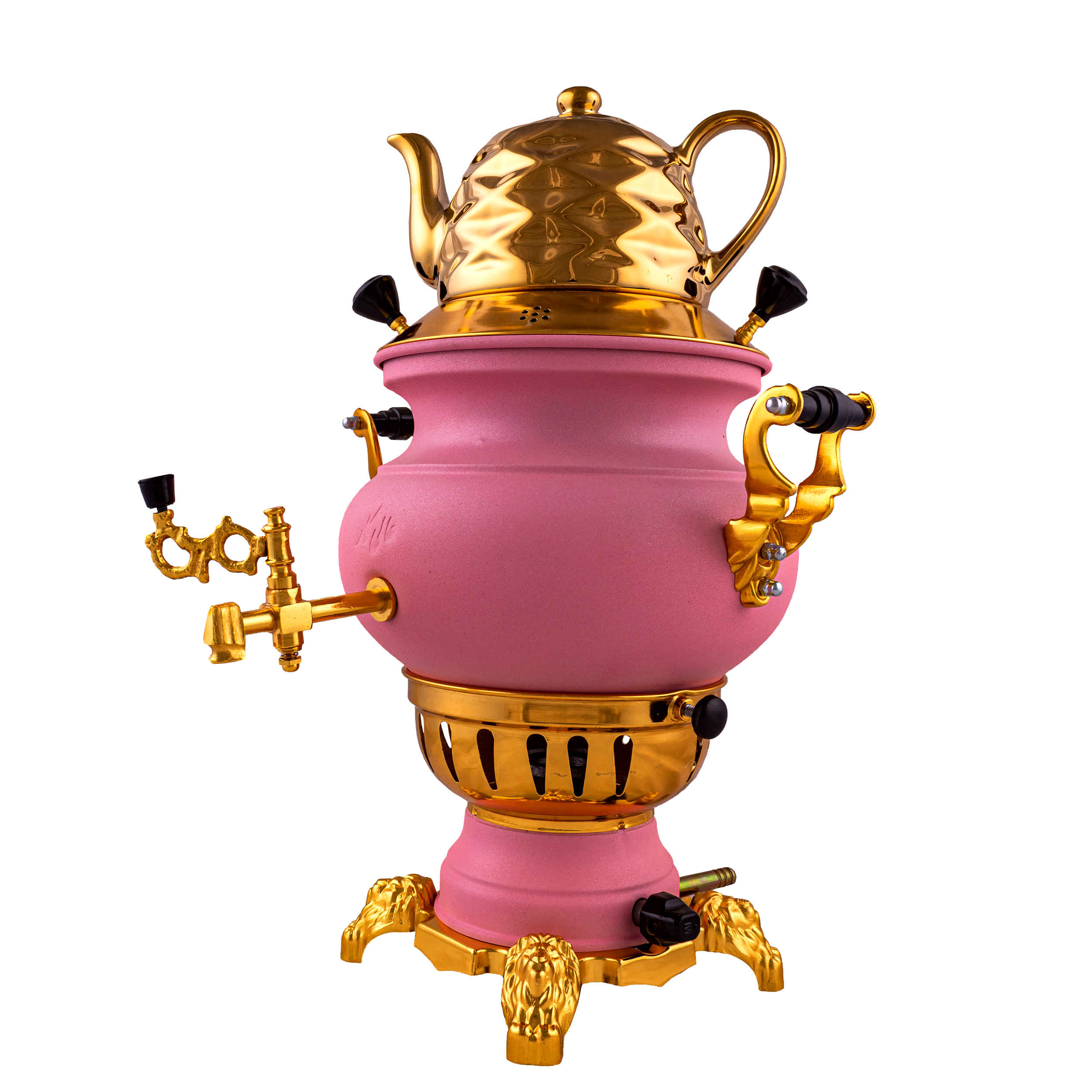Gas Samovar Tea Maker with Teapot Modern Geometric Design Model Adasi 6-Liter