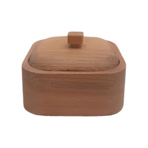 Handcrafted Wooden Sugar Bowl with Lid – Rustic Style Liana