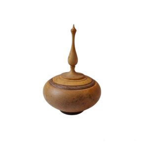 Handcrafted Wooden Sugar Bowl with Lid – Rustic Style Afra