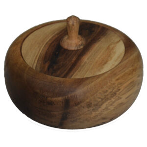 Handcrafted Wooden Sugar Bowl with Lid – Rustic Style Gharib