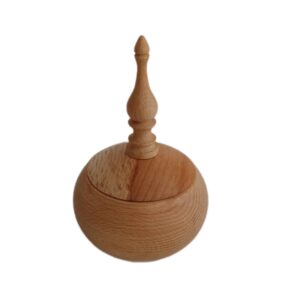 Handcrafted Wooden Sugar Bowl with Lid – Rustic Style Khomrei