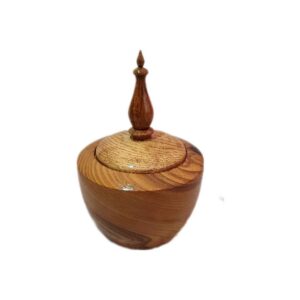 Handcrafted Wooden Sugar Bowl with Lid – Rustic Style Raha