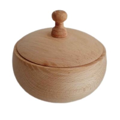 Handcrafted Wooden Sugar Bowl with Lid - Rustic Style Rush