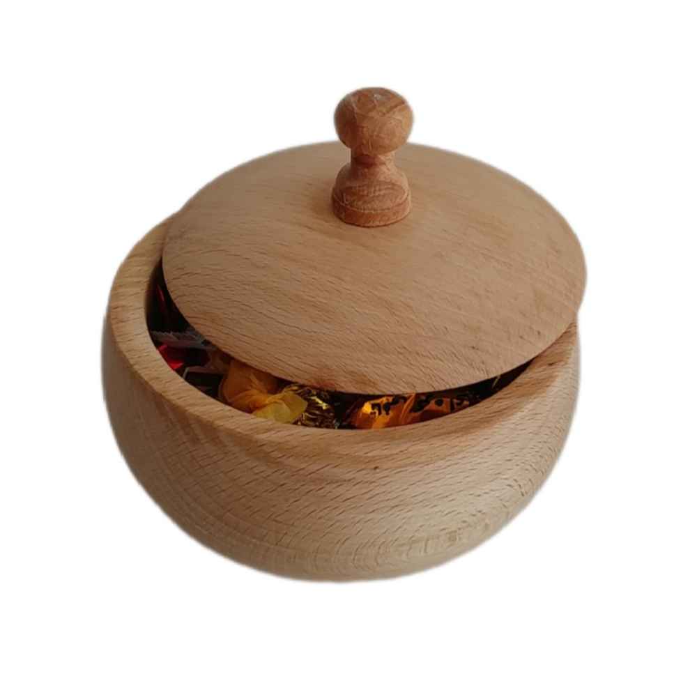 Handcrafted Wooden Sugar Bowl with Lid – Rustic Style Rush