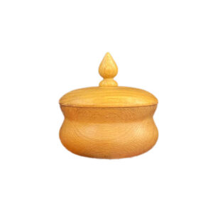 Handcrafted Wooden Sugar Bowl with Lid – Rustic Style Vania