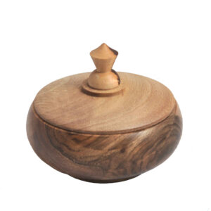Handcrafted Wooden Sugar Bowl with Lid – Rustic Style & Natural Walnut Wood
