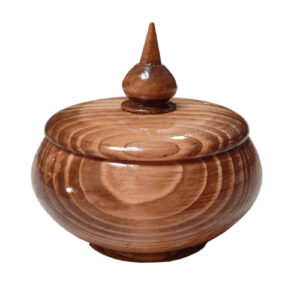 Handcrafted Wooden Sugar Bowl with Lid – Rustic Style Negin