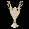 Decorative Persian Filigree Silver-Coated Vases and Bowl, Featuring a Traditional Floral Design in a Trumpet Shape