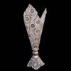 Decorative Persian Filigree Silver-Coated Trumpet Vase, Featuring the Farnaz Design for a Luxurious Traditional Look