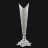 Decorative Persian Filigree Silver-Coated Trumpet Vase, Featuring the Malileh Design with Intricate Floral Details