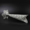Decorative Persian Filigree Silver-Coated Trumpet Vase, Featuring the Malileh Design with Intricate Floral Details