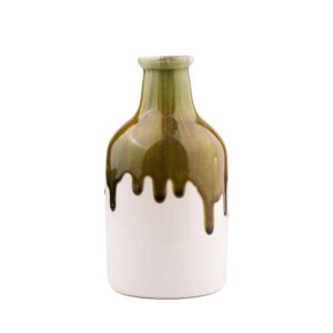 Handmade Decorative Single Stem Pottery Vase, Featuring a Drip Glaze Design in the Ahoora Model for a Boho Vibe