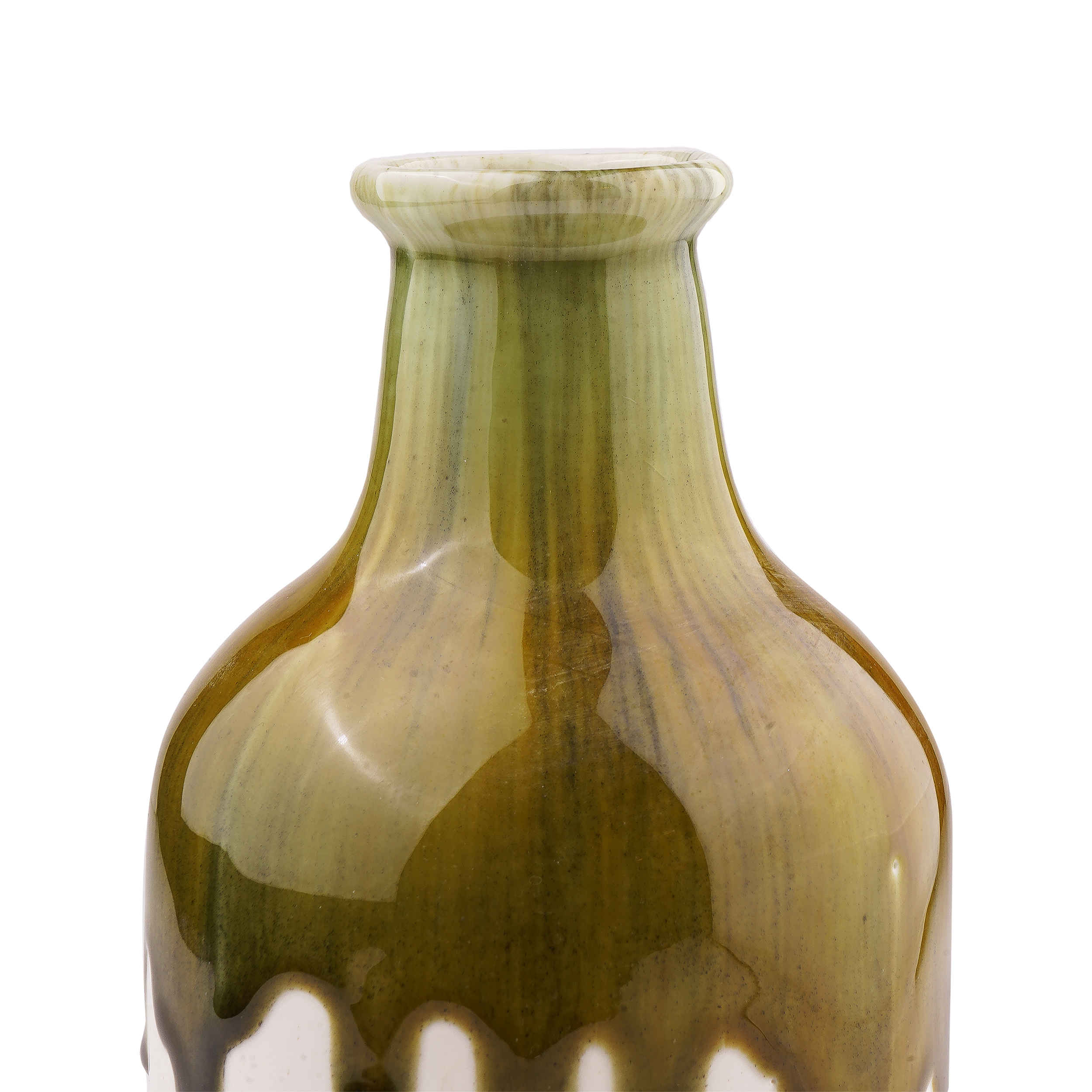 Handmade Decorative Single Stem Pottery Vase, Featuring a Drip Glaze Design in the Ahoora Model for a Boho Vibe