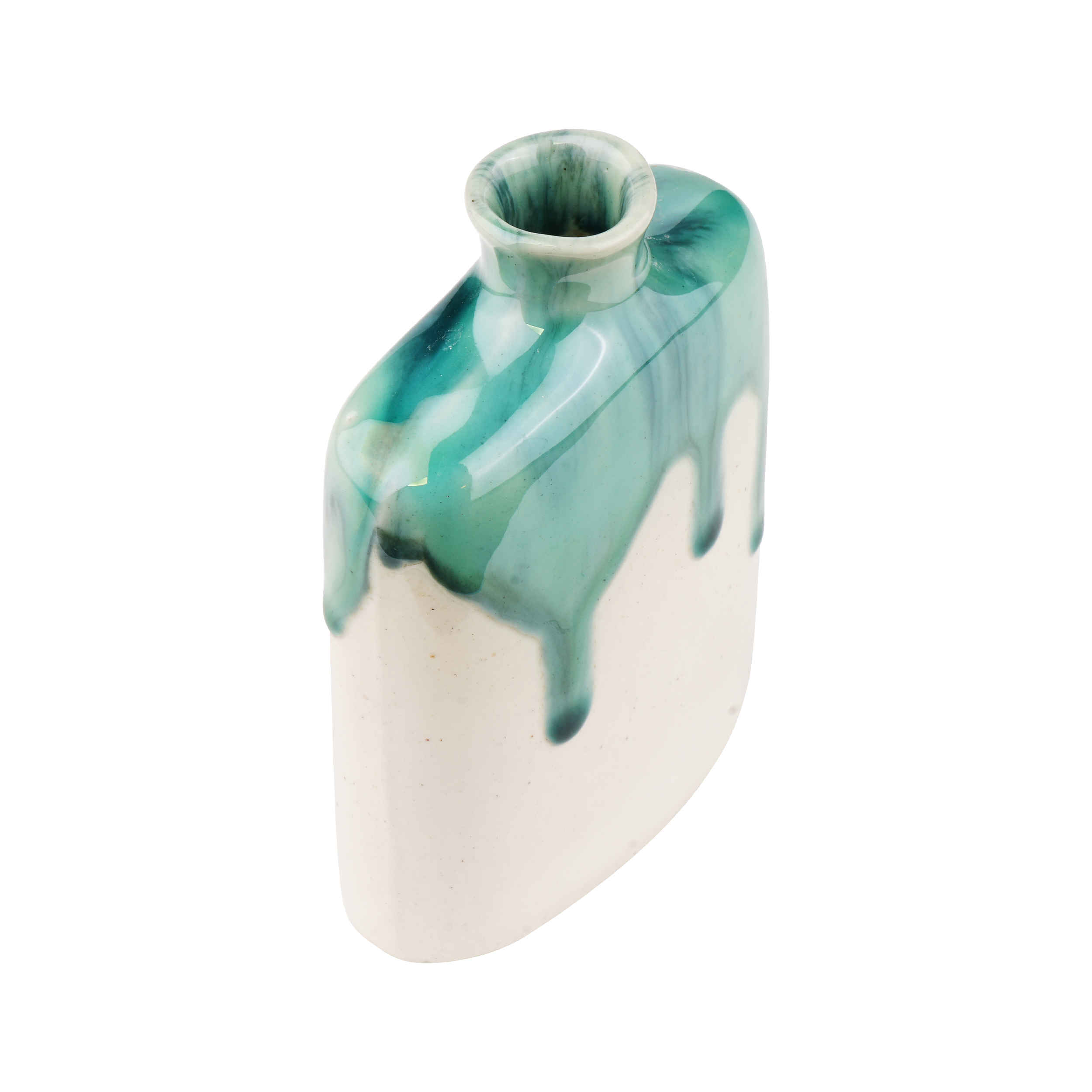 Bud Pottery Vase with a Drip Glaze Design, Handcrafted and Featuring the Katrin Model for Decorative Elegance
