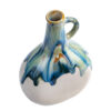 Handmade Bud Pottery Vase with a Drip Glaze Design and Handle, Ideal for Adding Charm to Your Living Room