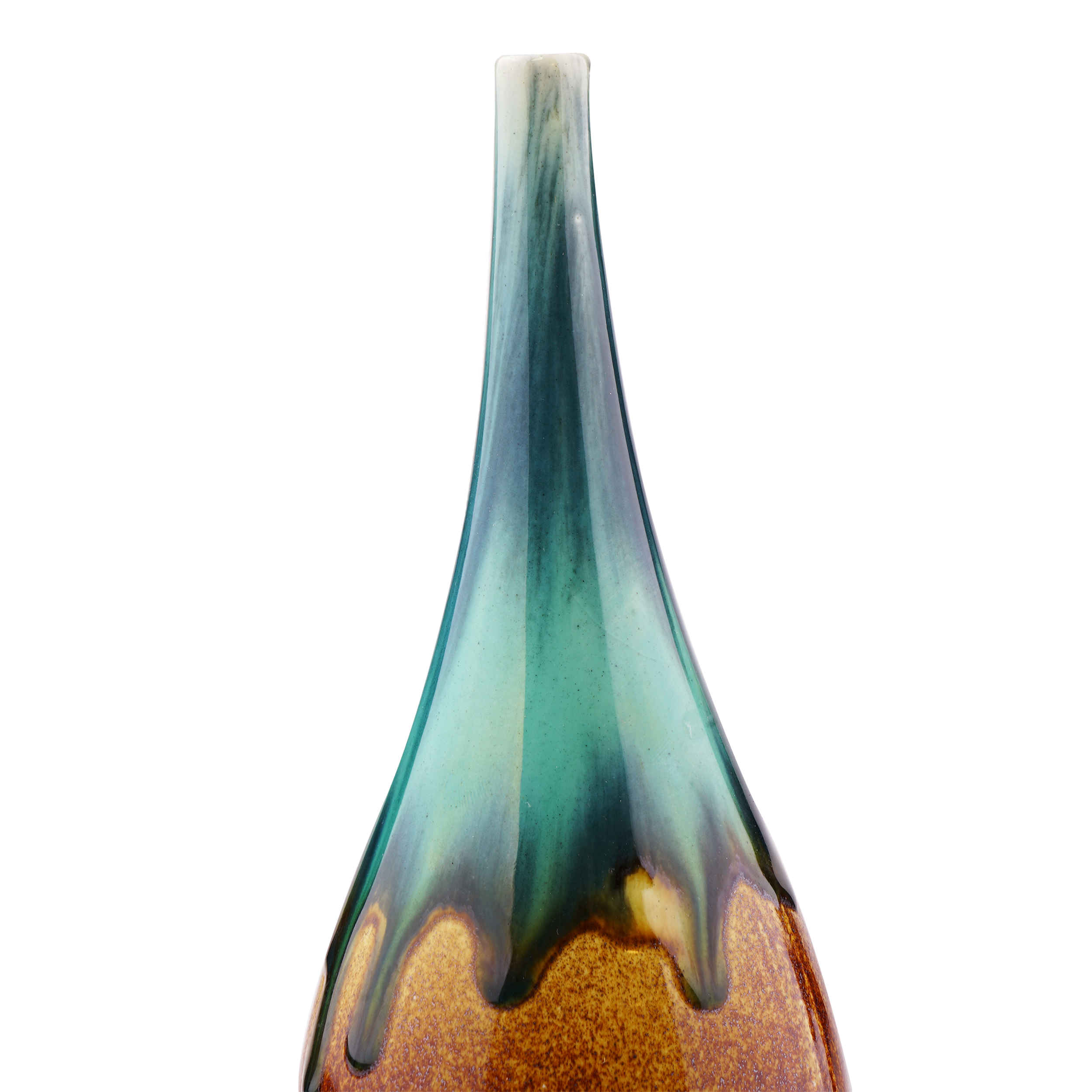 Decorative Mini Flower Pottery Vase, Handcrafted with a Beautiful Drip Glaze Design for a Unique Accent