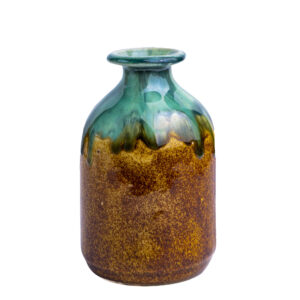 Elegant Handcrafted Bud Pottery Vase with a Drip Glaze Design, Perfect for Enhancing Your Home Decor