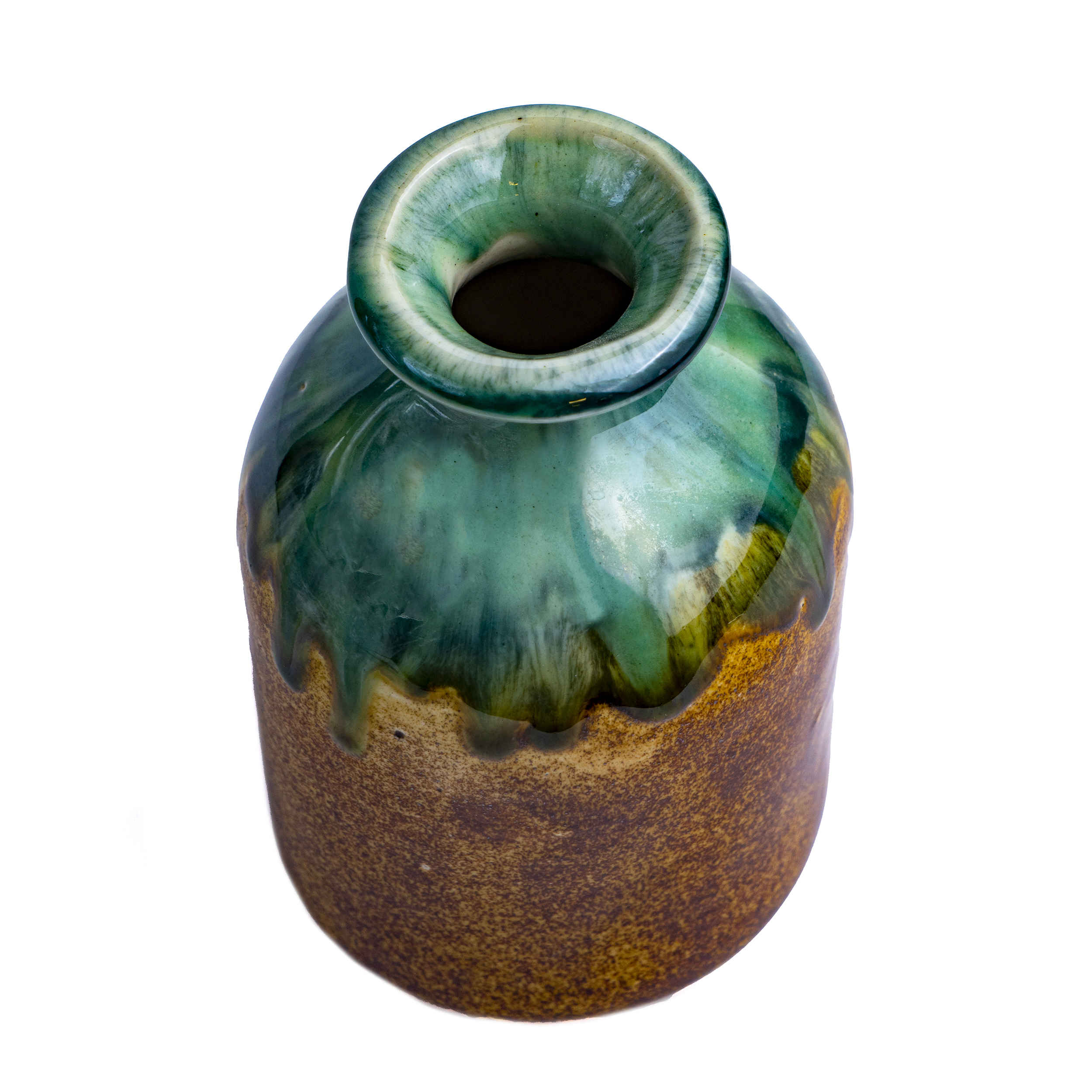 Elegant Handcrafted Bud Pottery Vase with a Drip Glaze Design, Perfect for Enhancing Your Home Decor