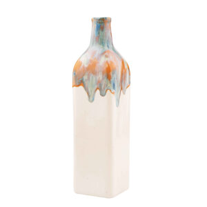 Mini Flower Pottery Vase for Single Stems, Handmade with a Drip Glaze Design for a Decorative and Artistic Touch