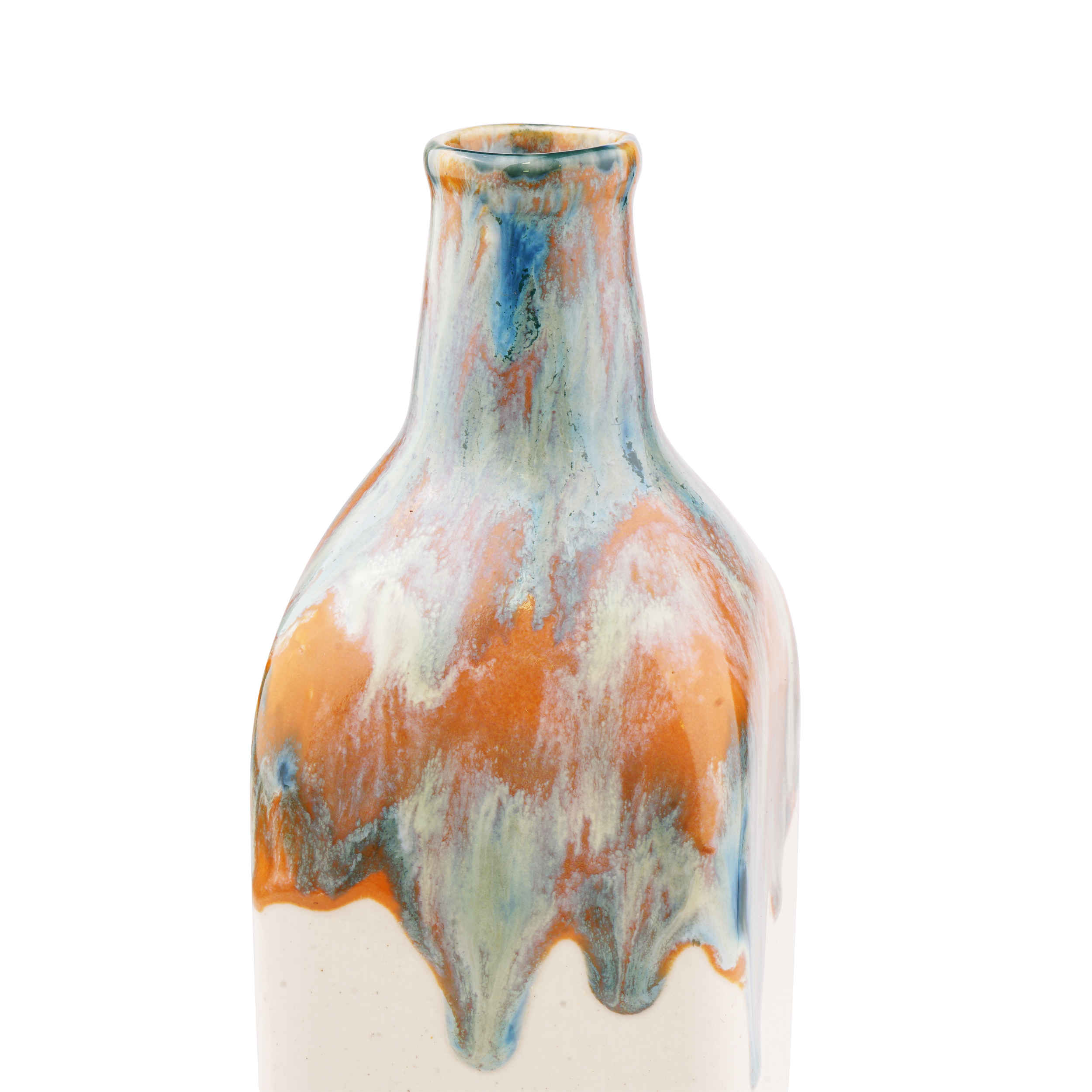 Mini Flower Pottery Vase for Single Stems, Handmade with a Drip Glaze Design for a Decorative and Artistic Touch