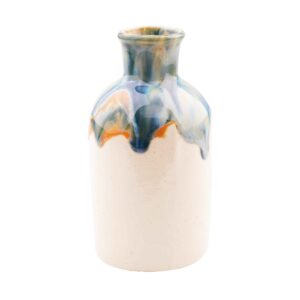 Handcrafted Decorative Bud Pottery Vase with a Drip Glaze Design, Featuring the Taranom Model for a Modern Boho Look