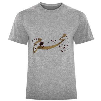Gray Islamic Muharram Short Sleeve T-Shirt with Calligraphy Design