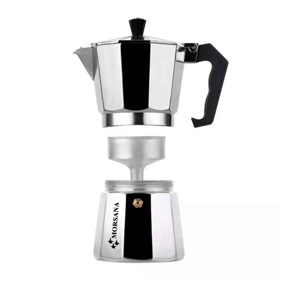 Morsana Classic Moka Pot – Italian Stovetop Espresso Maker, 3-Cup Capacity