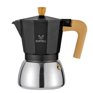 Ruppel Classic Moka Pot – Italian Stovetop Espresso Maker, 3-Cup Capacity