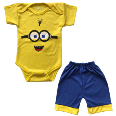 Newborn Short Sleeves Onesie & Shorts Set Model Minions