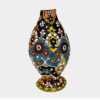 Handcrafted Persian Pottery Pen Holder for Desk - Minakari Enameled, Floral